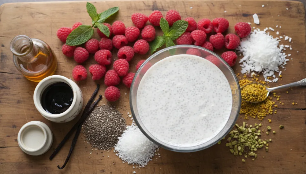 Vanilla Raspberry Chia Pudding – Superfood Breakfast Bowl 1