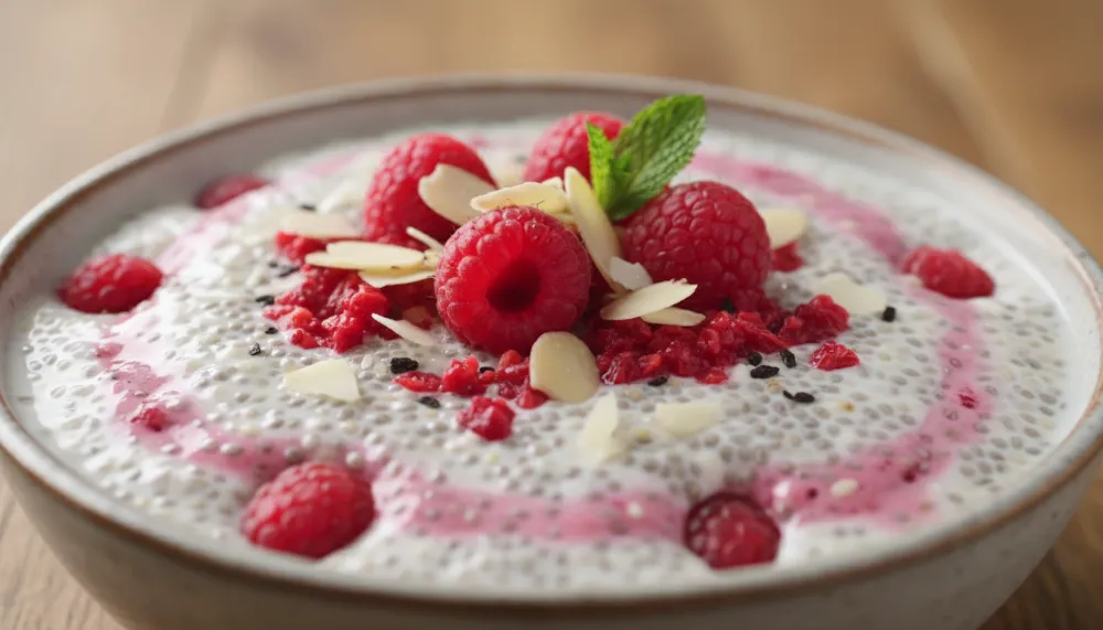 Vanilla Raspberry Chia Pudding – Superfood Breakfast Bowl 2
