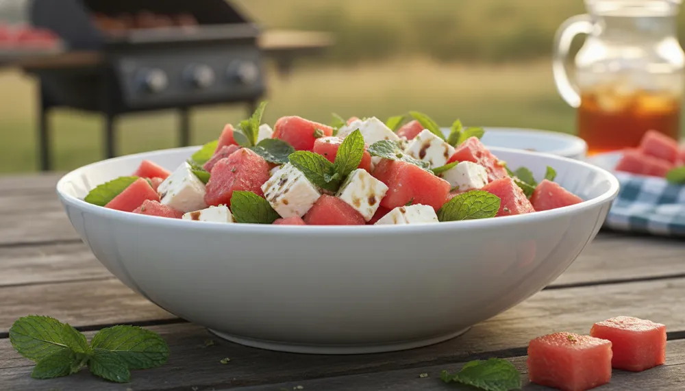 Home 4 Watermelon Feta Mint Salad – Summer BBQ Side Dish 0
