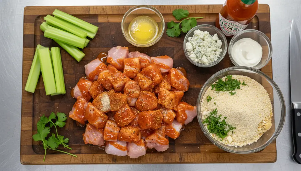 Air Fryer Buffalo Chicken Bites Recipe 2 Air Fryer Buffalo Chicken Bites Recipe 1