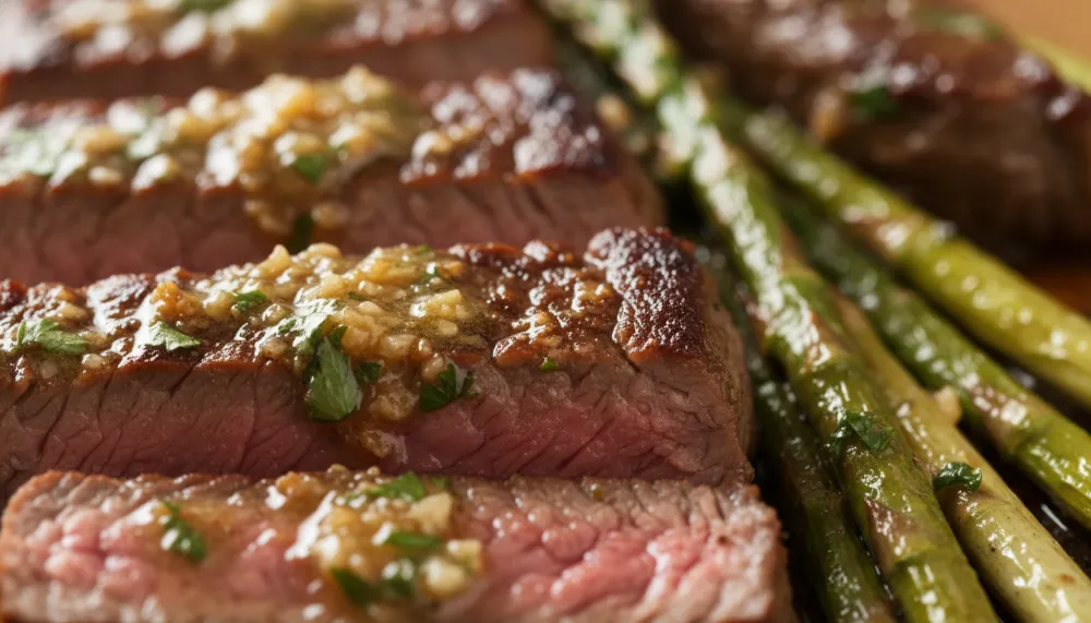 Air Fryer Garlic Butter Steak and Asparagus 2