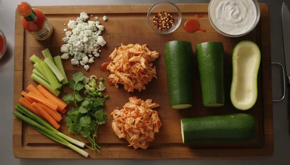 Buffalo Chicken Stuffed Zucchini 1