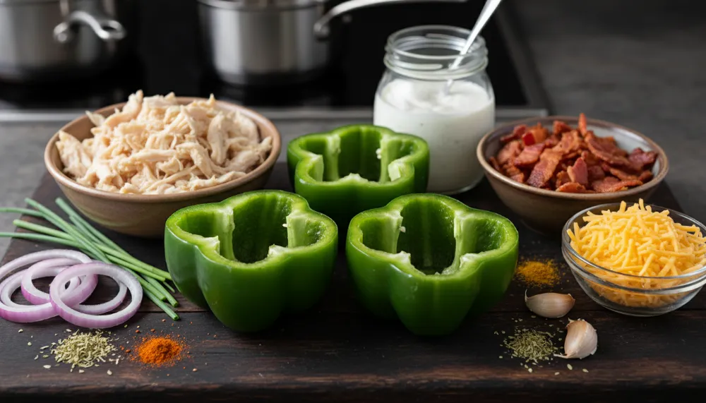 Chicken Bacon Ranch Stuffed Peppers 1