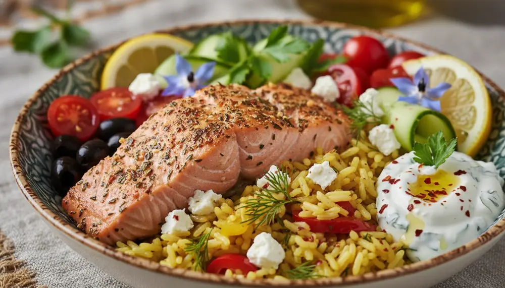 Mediterranean Salmon Rice Bowls Recipe 2