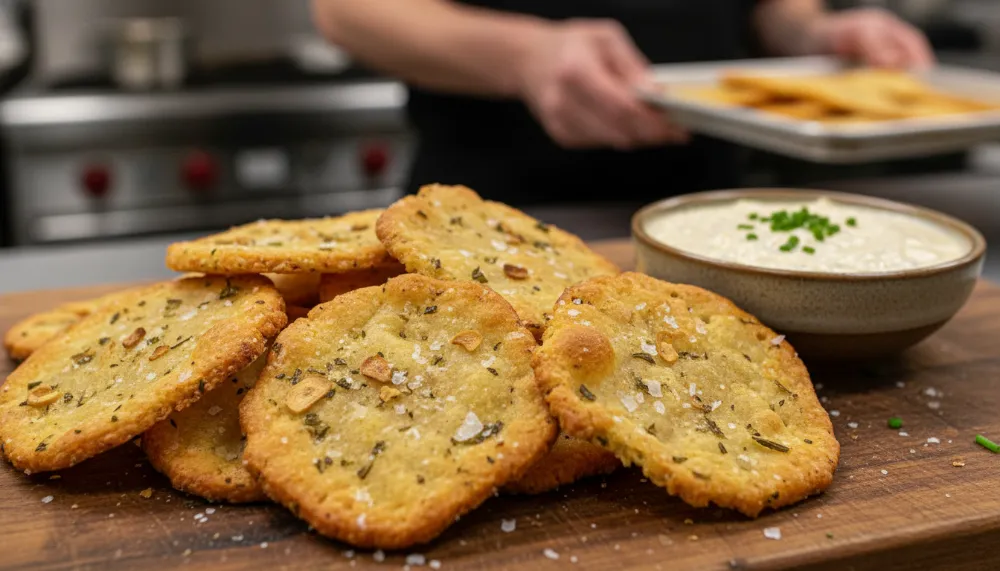 Sourdough Discard Garlic Crackers 0