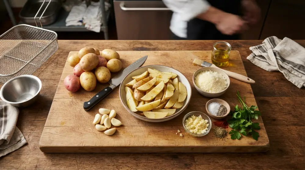 Air Fryer Garlic Parmesan Potatoes 1 1