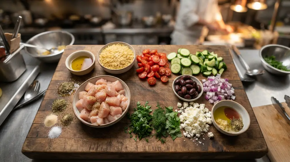 Greek Chicken Orzo Salad 1 2
