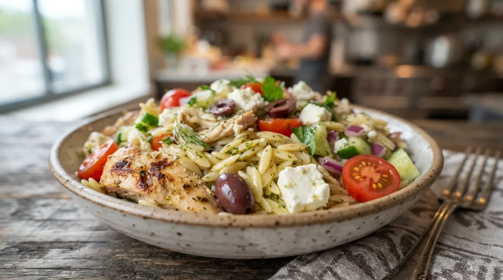 Greek Chicken Orzo Salad 2 1