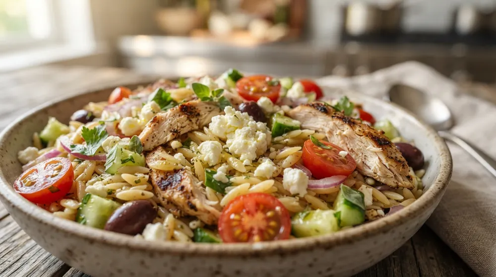 Greek Chicken Orzo Salad 2 2
