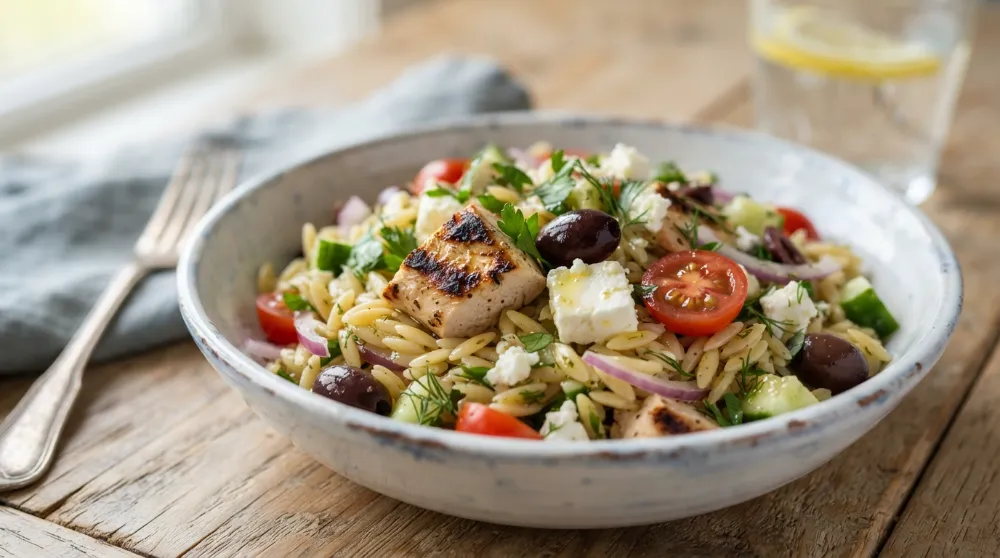 The Ultimate Greek Chicken Orzo Salad: Fresh Mediterranean Flavors 3 Greek Chicken Orzo Salad 2