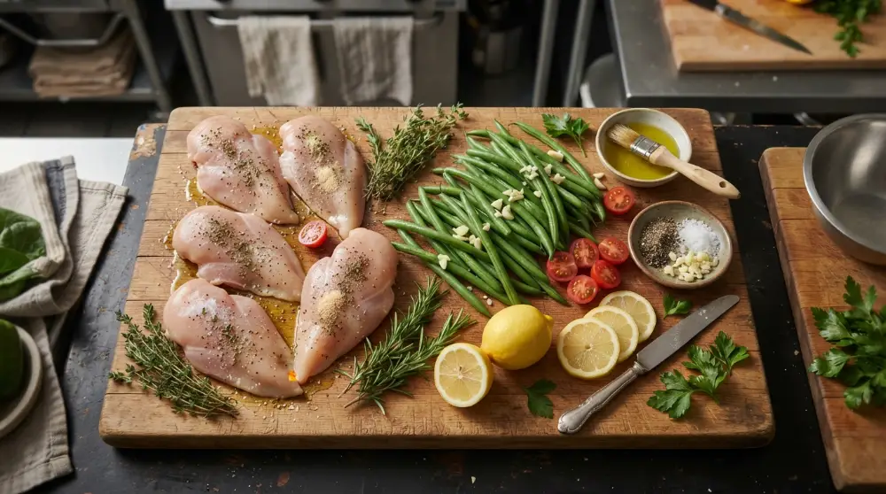 One Pan Lemon Chicken Green Beans 1