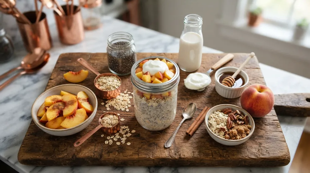 Peach Cobbler Overnight Oats: The Ultimate Healthy Breakfast Guide 2 Peach Cobbler Overnight Oats 1