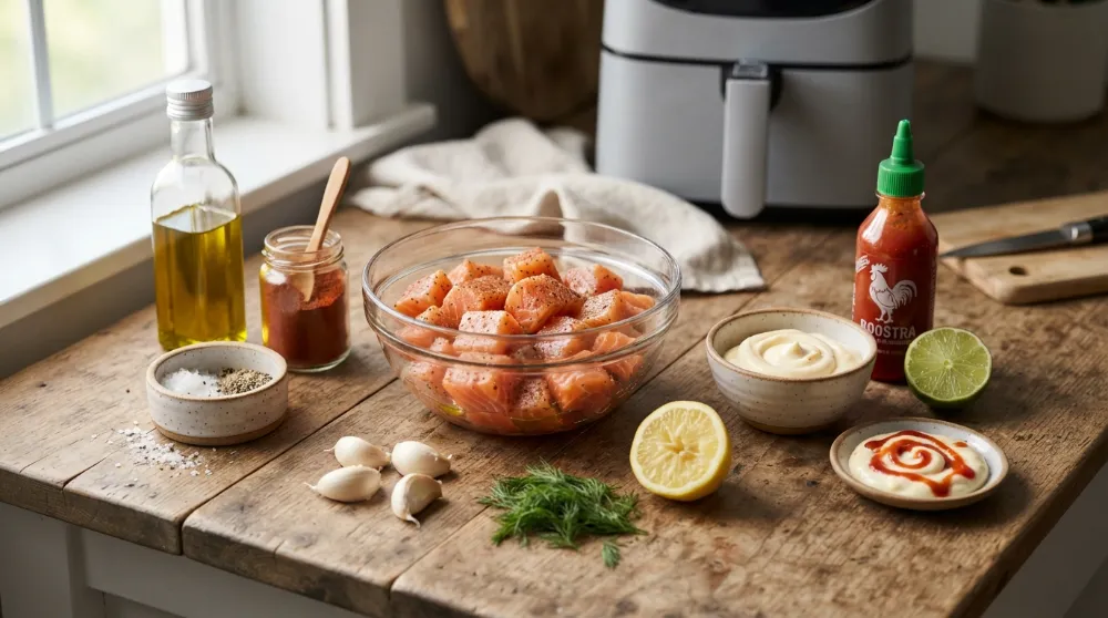 Crispy Air Fryer Salmon Bites with Spicy Mayo: The Ultimate Guide 2 Air Fryer Salmon Bites with Spicy Mayo 1