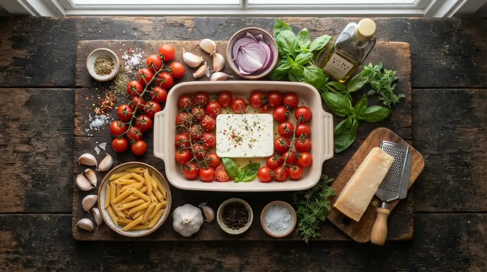 Ultimate Baked Feta Pasta with Cherry Tomatoes (One Tray Dinner) Guide 2 Baked Feta Pasta with Cherry Tomatoes One Tray Dinner 1