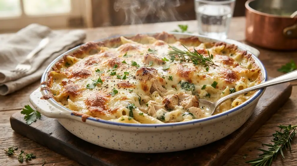 Cottage Cheese Alfredo Chicken Bake High Protein Comfort Dinner 0
