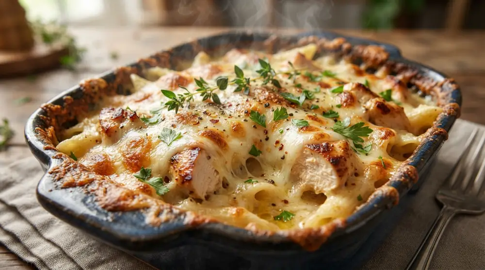 Cottage Cheese Alfredo Chicken Bake (High Protein Comfort Dinner) 3 Cottage Cheese Alfredo Chicken Bake High Protein Comfort Dinner 2