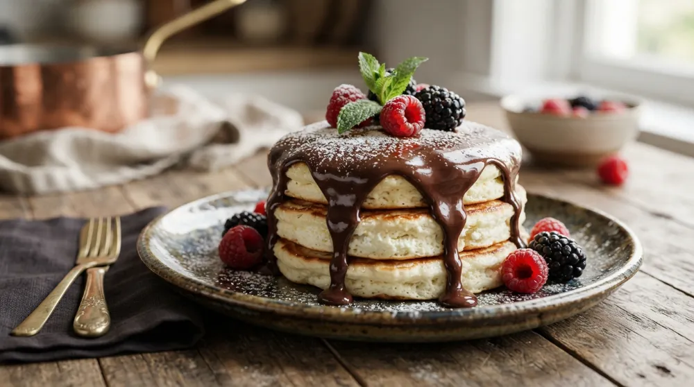 Home 3 Cottage Cheese Sourdough Discard Pancakes High Protein Breakfast 0