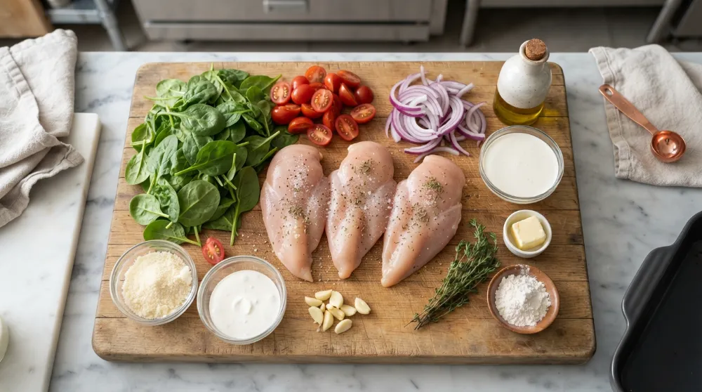 Creamy Chicken Florentine Bake (Comfort Dinner) 2 Creamy Chicken Florentine Bake Comfort Dinner 1