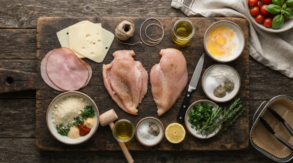 Crispy Air Fryer Chicken Cordon Bleu (No Frying) 2 Crispy Air Fryer Chicken Cordon Bleu No Frying 1