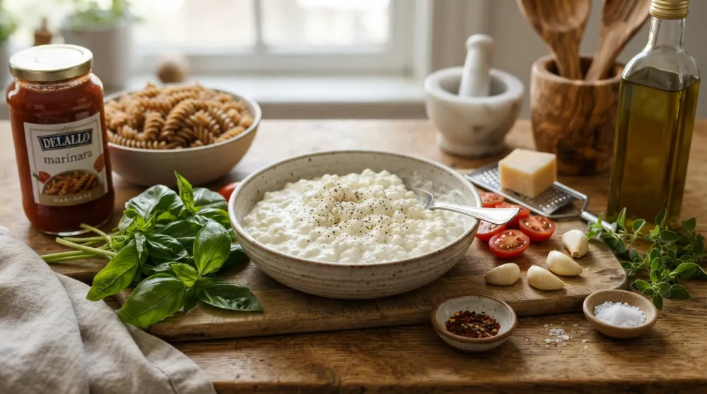 High Protein Cottage Cheese Pasta Sauce (15-Minute Dinner) 2 High Protein Cottage Cheese Pasta Sauce 15 Minute Dinner 1