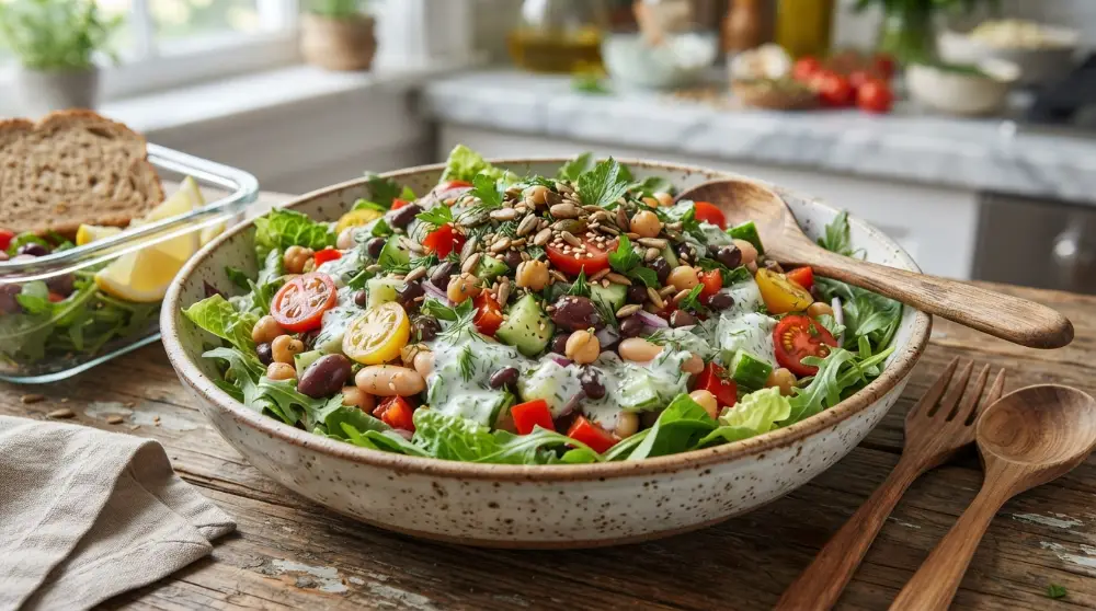 Home 3 Dense Bean Salad with Tzatziki Dressing Meal Prep Lunch 0