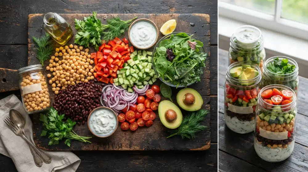 Dense Bean Salad with Tzatziki Dressing Meal Prep Lunch 1