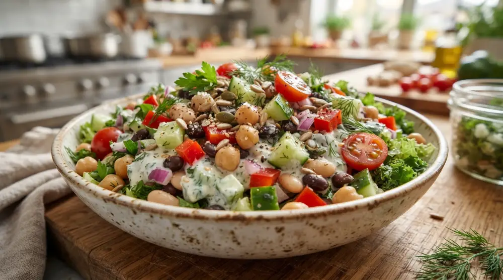 Dense Bean Salad with Tzatziki Dressing Meal Prep Lunch 2
